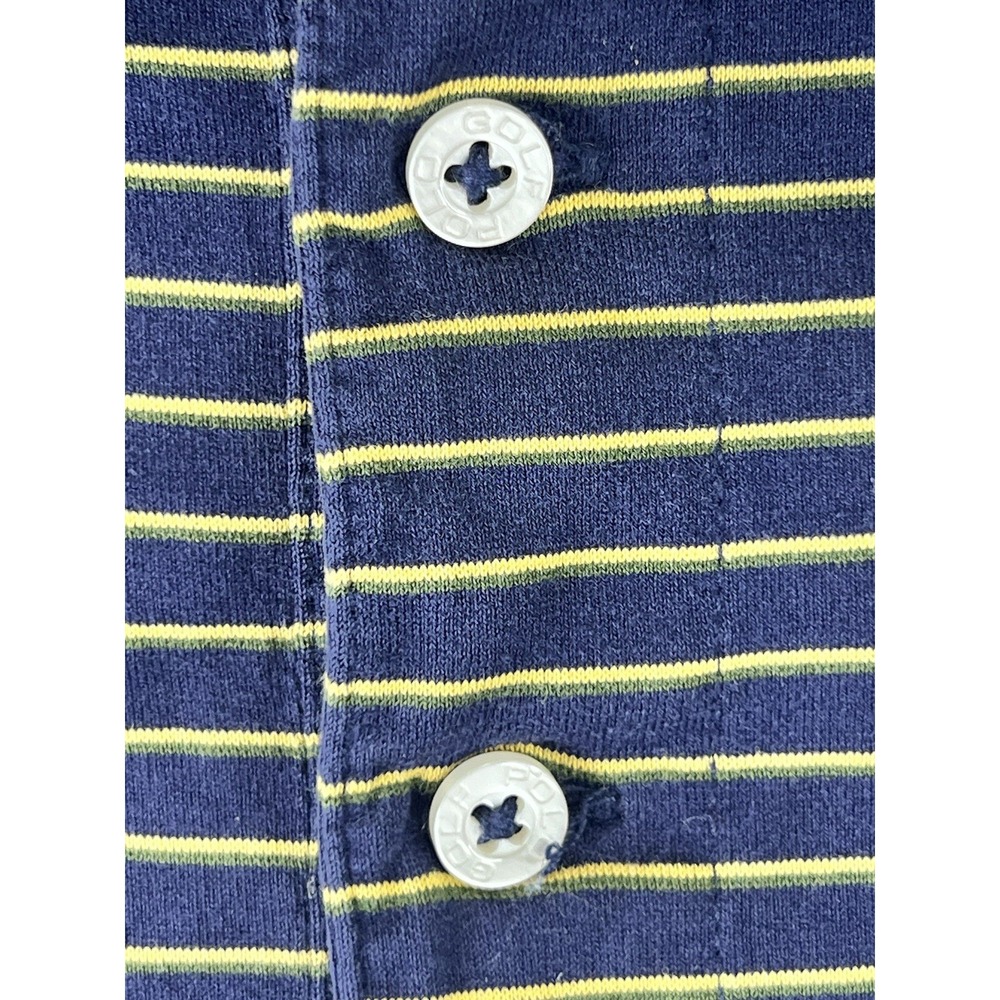 Polo Golf Ralph Lauren Shirt 100% Pima Cotton Men's XL Blue Yellow Stripes Logo - Picture 4 of 7